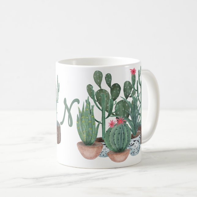 Taza De Café Cactus acuarela (Anverso derecho)