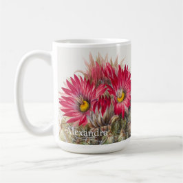 Taza De Café Cactus Cacti De Flor Rojas Personalizadas