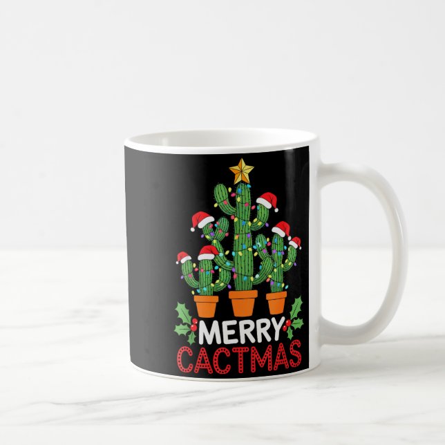Taza De Café Cactus Christmas Tree Funny Merry Cactmas Cactus M (Derecha)
