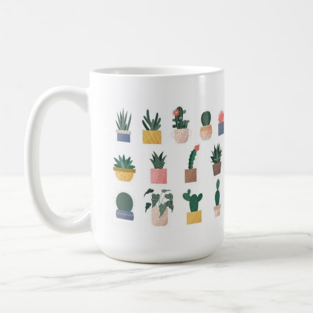 Taza De Café Cactus coffee mug 15 oz (Izquierda)