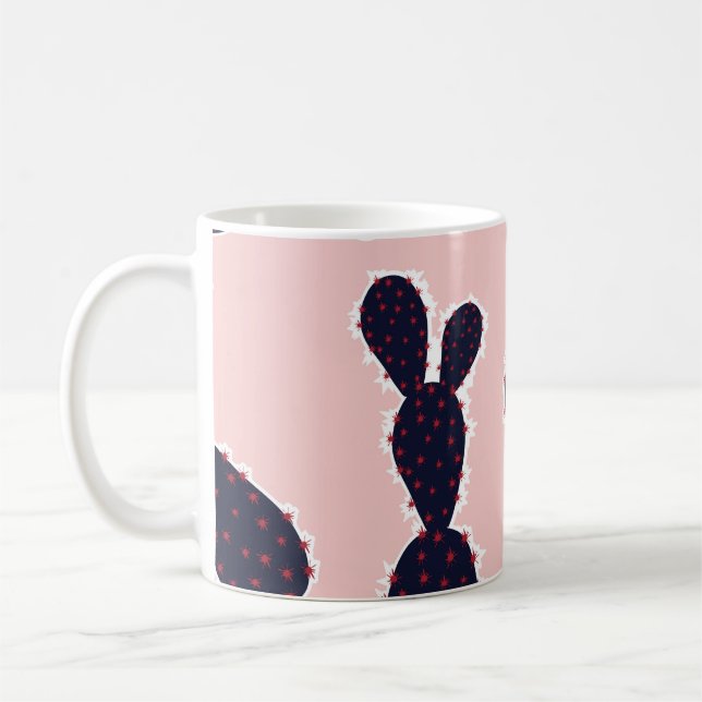 Taza De Café Cactus Cuteness: Patrones Pastel Dulce (Izquierda)