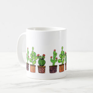 Taza De Café Cactus De Acuarela Cuta En Cacerolas