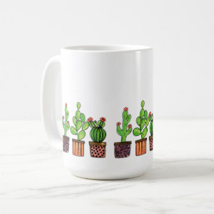 Taza De Café Cactus De Acuarela Cuta En Cacerolas