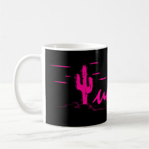 Taza De Café Cactus de neón del Saguaro de las noches del