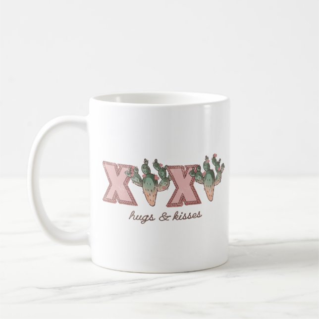 Taza De Café Cactus del desierto XOXO (Izquierda)