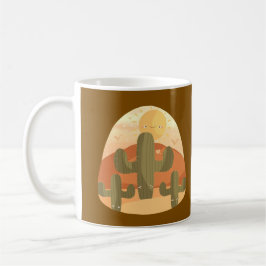 Taza De Café Cactus Desert With Sun