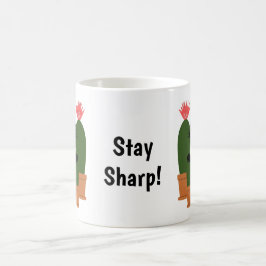 Taza De Café Cactus Divertido Mantén Afilado Texto Personalizad