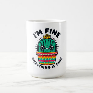 Taza De Café Cactus divertido y sarcástico - Estoy bien todo
