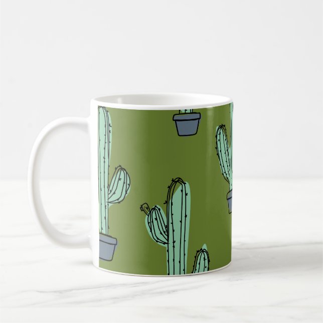 Taza De Café Cactus en el Ilustracion Pot (Izquierda)
