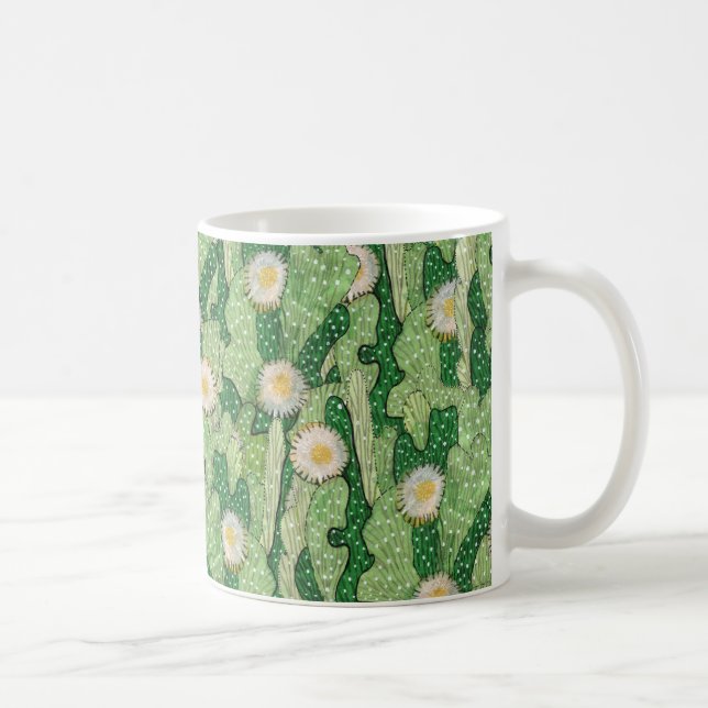 Taza De Café Cactus en flor, flores suculentas, plantas desérti (Derecha)