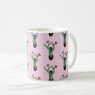 Taza De Café Cactus espinoso con flores