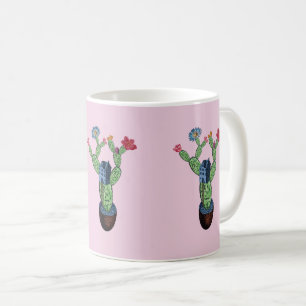 Taza De Café Cactus espinoso con flores