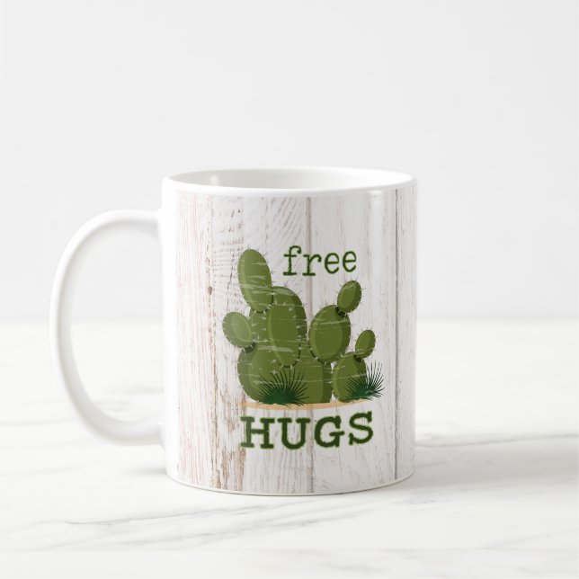 Taza De Café Cactus Free Hugs (Izquierda)