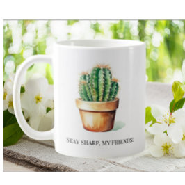 Taza De Café Cactus Funny Stay Sharp Garden House Planta Pot