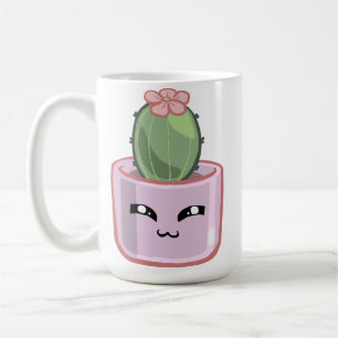 Taza De Café Cactus KawaiGreen Suculento Acuarela Planta