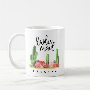 Taza De Café Cactus moderno y marrana floral café Mug