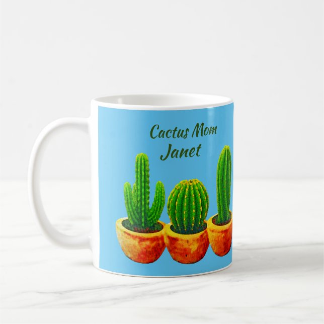 Taza De Café Cactus Mom Personalized Coffee Mug Cup (Izquierda)