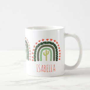 Taza De Café Cactus NOMBRE Arcoiris Naranja Desierto Verde Mode