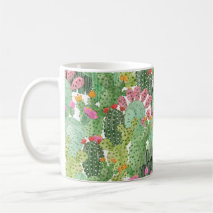 Taza De Café Cactus pintado a mano: verde desierto