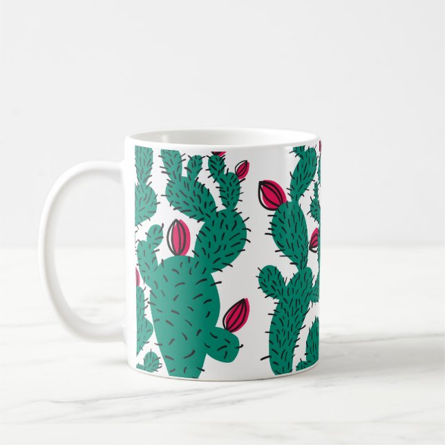 Taza De Café Cactus plant seamless pattern. Abstract hipster de (Izquierda)