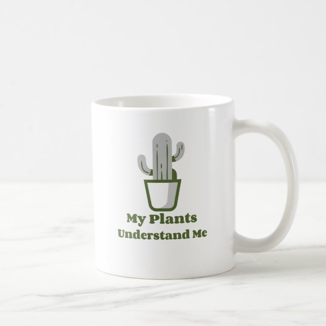 Taza De Café Cactus simples en macetas verdes (Derecha)