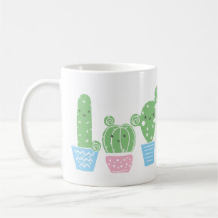 Taza De Café cactus, suculenta, linda fiesta de arte, mexicana,