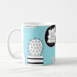Taza De Café Cactus, suculento: diseño a mano sin fisuras.