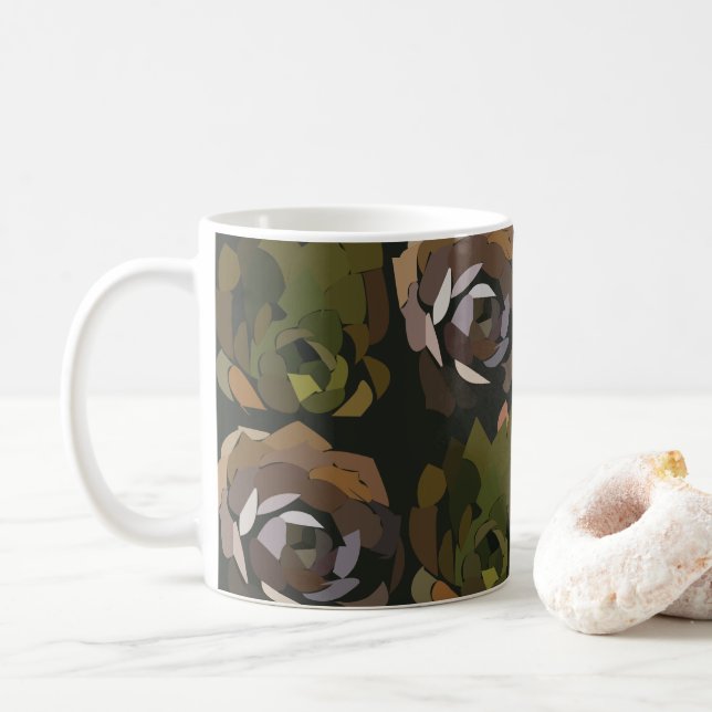 Taza De Café Cactus Verde Botánico Cactus (Con donut)