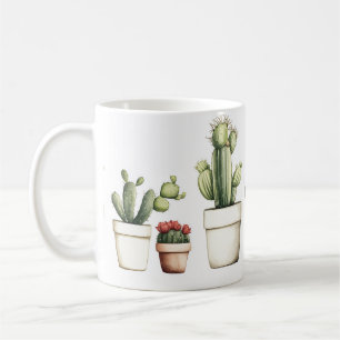 Taza De Café Cactus verdes en macetas