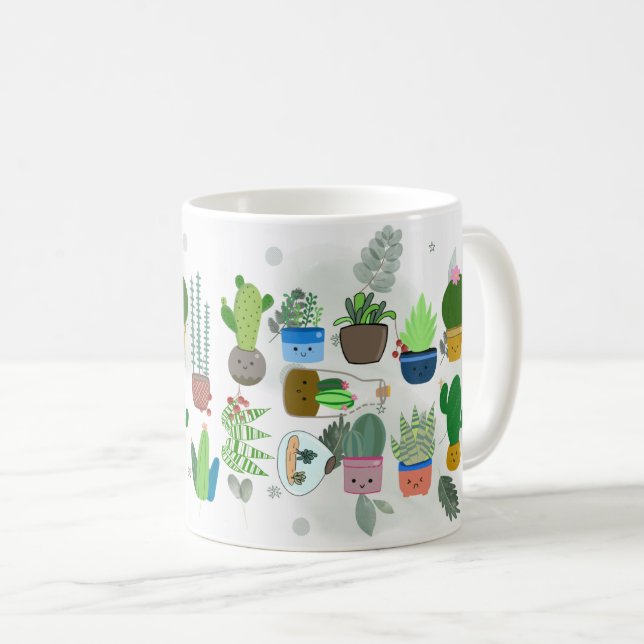 Taza De Café Cactus y Arte Floral - Inspiración natural vibrant (Anverso derecho)