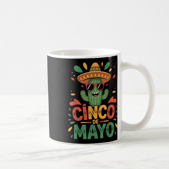 Taza De Café Cactus Y Cactus Sombrero Cinco De Mayo (Derecha)