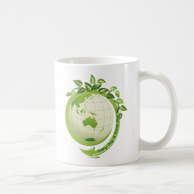 Taza De Café Cada día es el Día de la Tierra (Derecha)