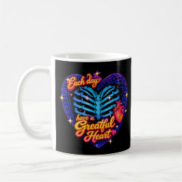 Taza De Café Cada Día Ten Un Corazón Agradecido Esqueleto Coraz