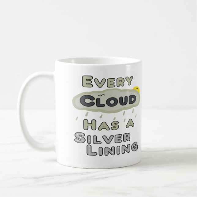 Taza De Café Cada Nube Tiene Lino Plateado (Izquierda)