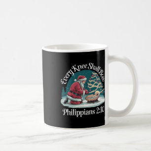 Taza De Café Cada Rodilla Se Arrojará Jesús Santa Navidad Crist