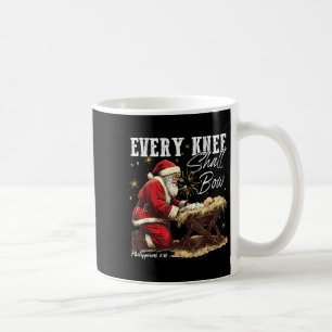 Taza De Café Cada Rodilla Se Doblará Santa Navidad Escena de la