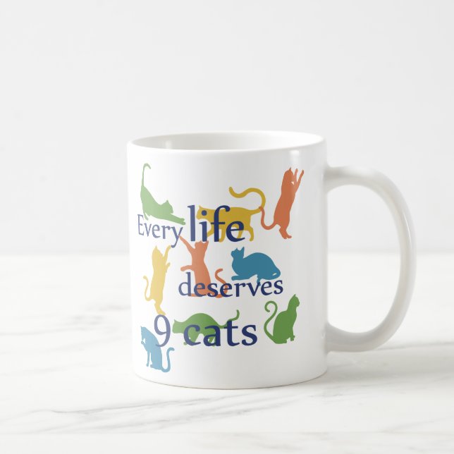 Taza De Café Cada Vida Merece 9 Gatos Citas Divertidas Y Mezcla (Derecha)