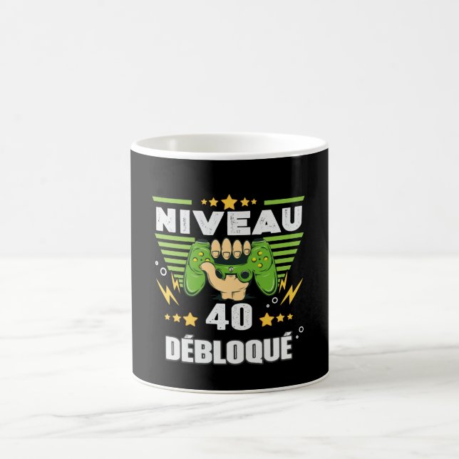 Taza De Café Cadeau 40 ans Anniversario Gamer Niveau 40 (Centro)