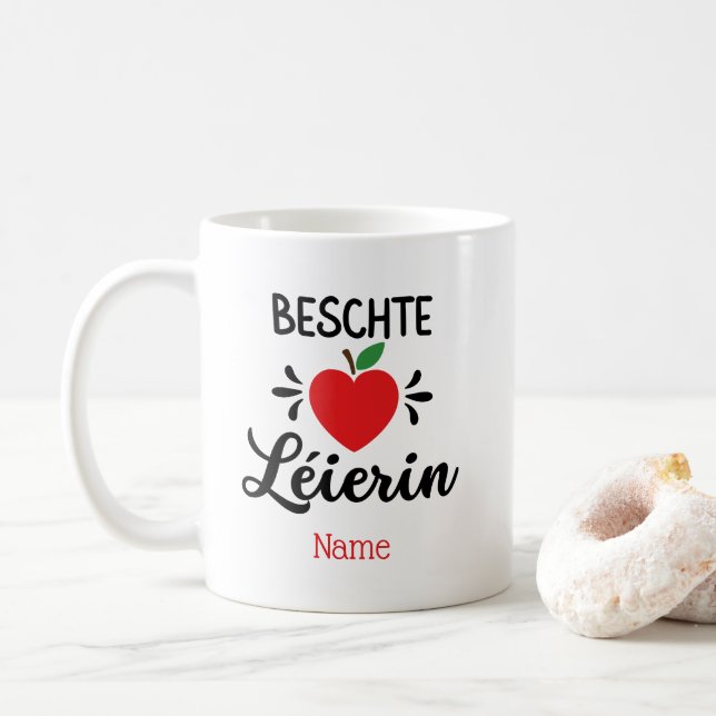 Taza De Café Cadeau "Beschte Léierin"  (Con donut)