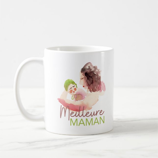 Taza De Café Cadeau fete des meres, meilleure maman, great mom (Izquierda)
