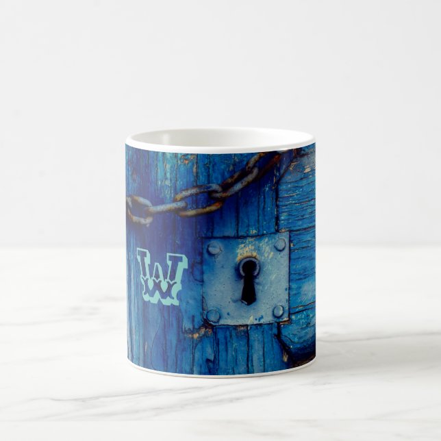 Taza De Café Cadena de apertura de la puerta de madera pintada  (Centro)