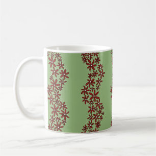 Taza De Café Cadena de margarita Bandas de flor gruesas blancas