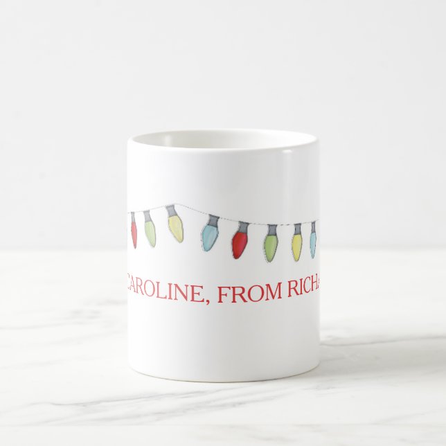 Taza De Café Cadena de Navidades Ilumina Mug Editable (Centro)