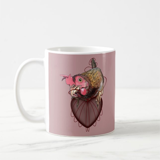 Taza De Café Cadenas de corazón para el sacrificio de pollo (Izquierda)