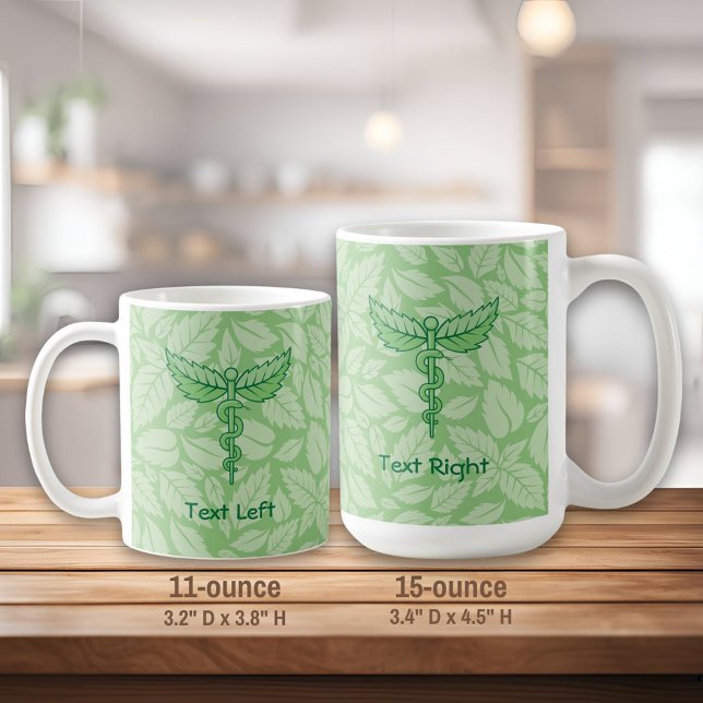 Taza De Café Caduceo con hojas Café de fondo Mug (Subido por el creador)
