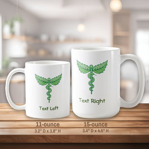 Taza De Café Caduceo con hojas Café Mug