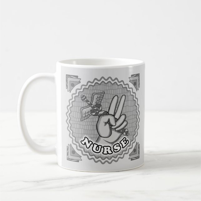 Taza De Café caduceo de enfermera de la paz  (Izquierda)