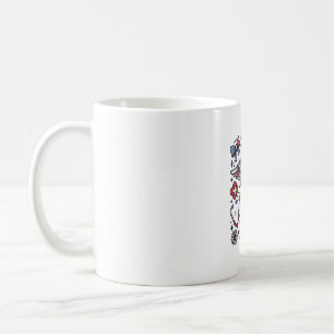 Taza De Café Caduceo Médico Vintage Patriótico Vector De Enferm