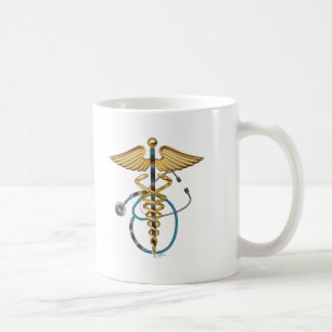 Taza De Café Caduceus y Stethoscope