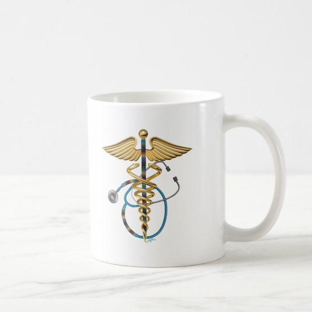 Taza De Café Caduceus y Stethoscope (Derecha)
